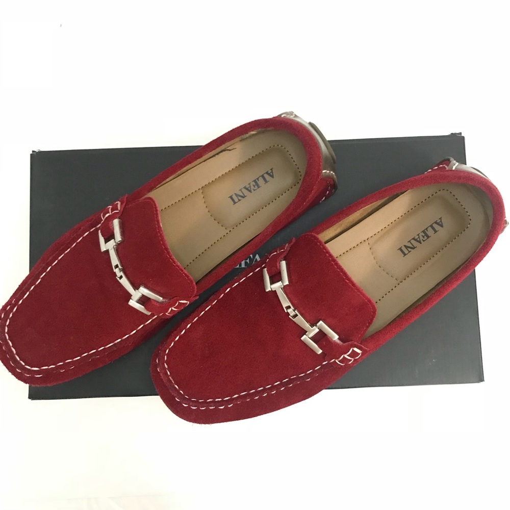 ALFANI DRIVERS LOAFERS red
